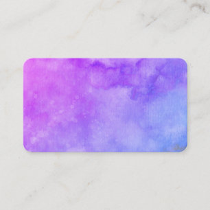 Carte De Visite aquarelle bleu et violet éclaboussure art abstrait