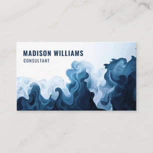 Carte De Visite Aquarelle bleu foncé Turquoise personnalisé Profes