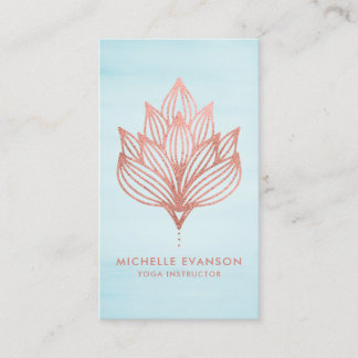 Carte De Visite Aquarelle bleu rose à huile Lotus