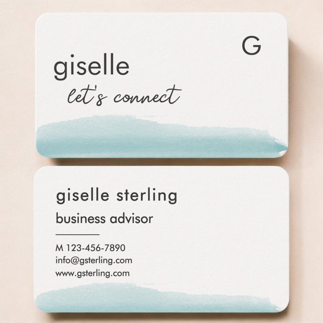 Carte De Visite Aquarelle Bleue (Créateur téléchargé)