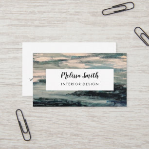Carte De Visite Aquarelle bleue Abstraite
