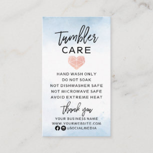 Carte De Visite Aquarelle bleue avec soin de tondeur cardiaque