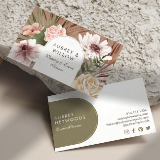 Carte De Visite Aquarelle bohème chic moderne Boho Florals Arch