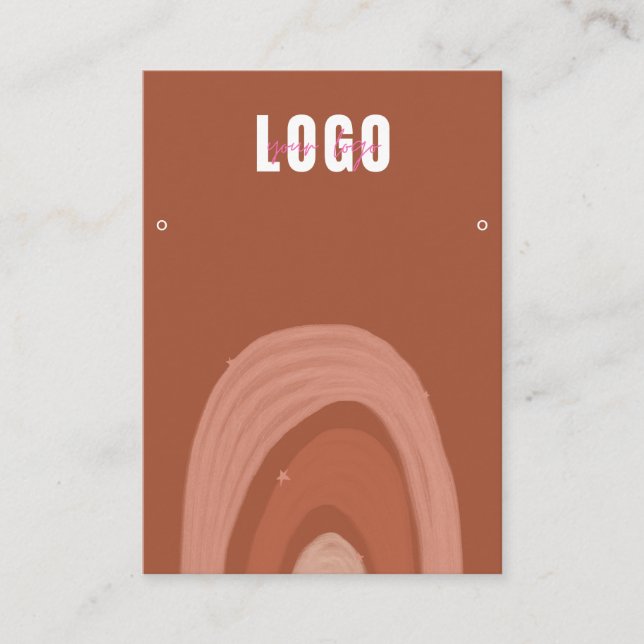 Carte De Visite Aquarelle Boho Arc-en-ciel Terracotta Écran d'orei (Devant)