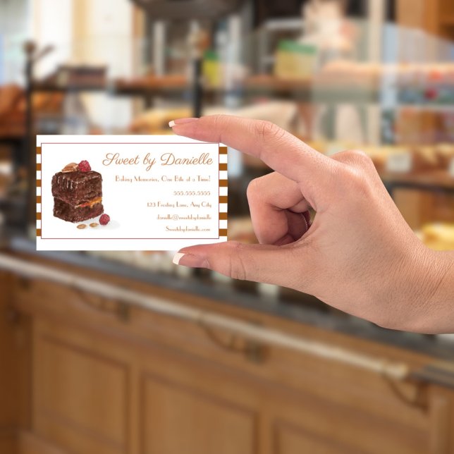 Carte De Visite Aquarelle Brownie Boulangerie Sucres (. This watercolor brownie offers a fusion of visual delight as a business card.
)