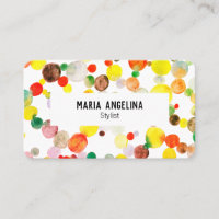 Aquarelle Bulles Spots & Points Jaune
