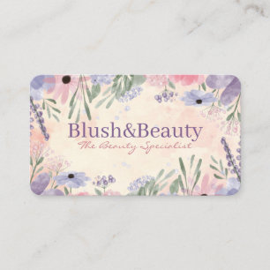 Carte De Visite Aquarelle   Cadre de fleurs peint à la main