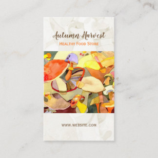 Carte De Visite Aquarelle Champignons Santé Aliments