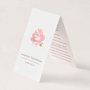 Carte De Visite Aquarelle Chic Rose rose rose