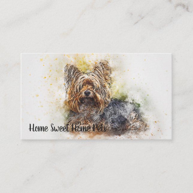 Carte de visite aquarelle Chien (Devant)