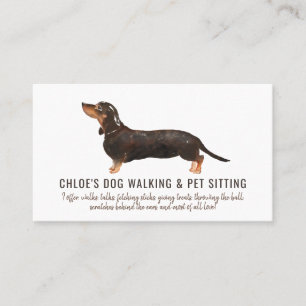 Carte De Visite Aquarelle Chien Walker Animaux de compagnie