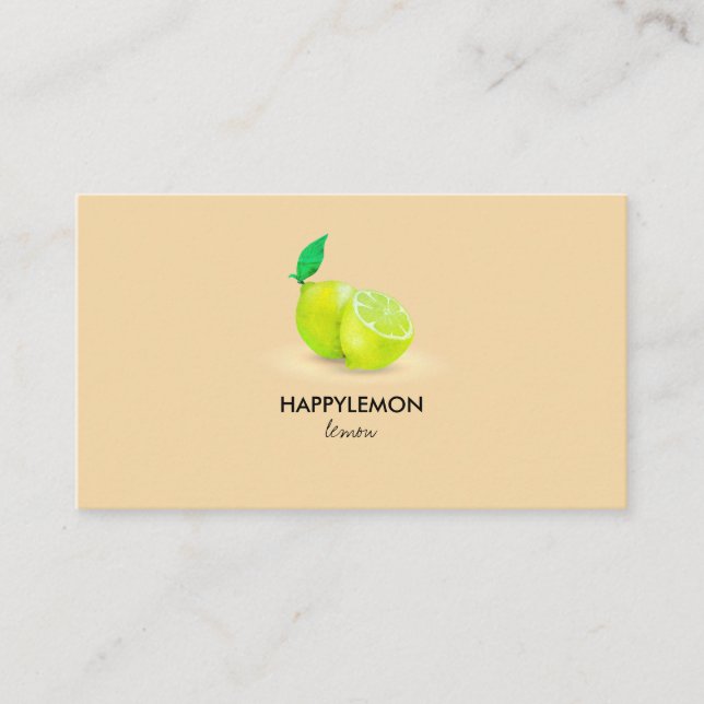 Carte De Visite Aquarelle Citron vert citron (Devant)