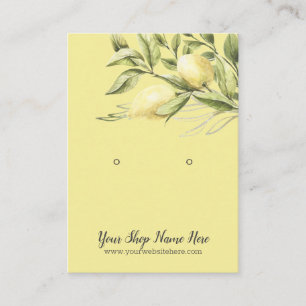 Carte De Visite Aquarelle Citrons jaunes Écran d'oreille blanc