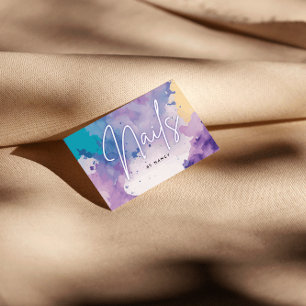 Carte De Visite Aquarelle clous ongle Artiste Nail Tech