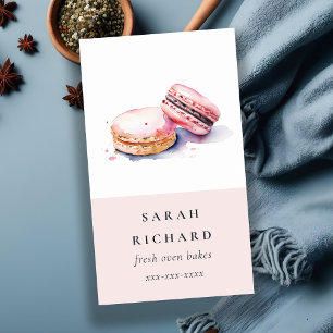 Carte De Visite Aquarelle colorée Pastel Français Macarons boulang