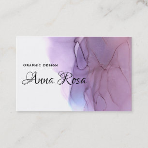 Carte De Visite *~* Aquarelle Cool moderne Bleu Magenta Lavande