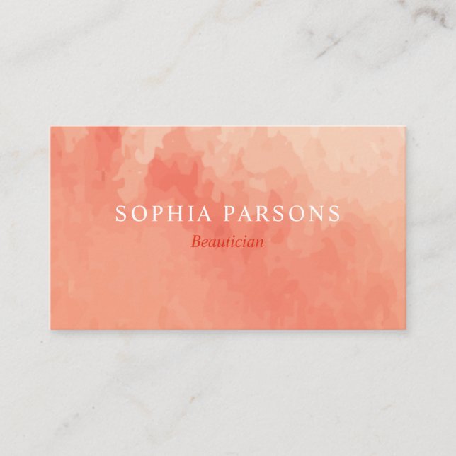 Carte De Visite Aquarelle Corail Moderne pêche (Devant)