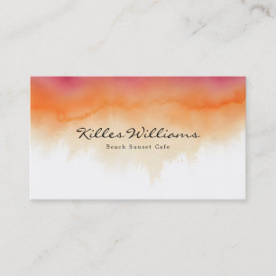 Carte de visite aquarelle Coucher de soleil