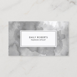 Carte De Visite Aquarelle Créative Abstraite Gris Élégant