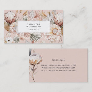 Carte De Visite Aquarelle Crème Florale Terracotta