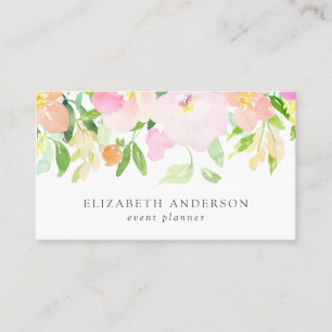 Carte De Visite Aquarelle Dainty Fleurs   Pastel Floral