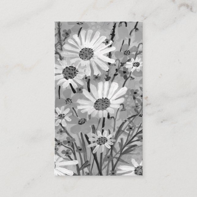 Carte De Visite Aquarelle Daisy Bouquet Élégant Chic Floral (Devant)