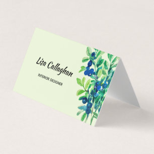 Carte De Visite Aquarelle de bleuet peinte