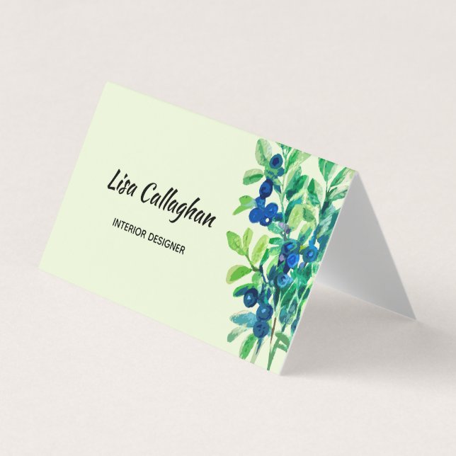 Carte De Visite Aquarelle de bleuet peinte (Devant)