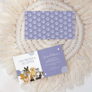 Carte De Visite Aquarelle de chien moderne Walker pour animal de c