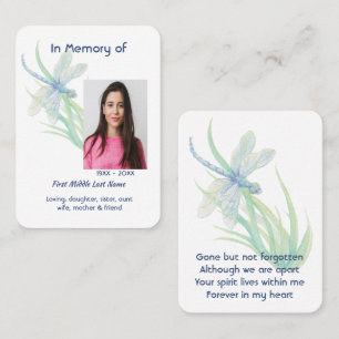 Carte De Visite Aquarelle de dragonfly Memorial Keepsaké