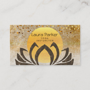 Carte De Visite Aquarelle de fleur de Lotus d'instructeur de yoga