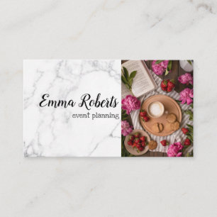 Carte De Visite Aquarelle de fleurs de cerisier Floral Élégant ros