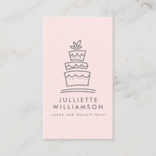 Carte De Visite Aquarelle de gâteau Mariage à main