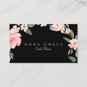 Carte De Visite Aquarelle de la fille rose rousse Rose floral