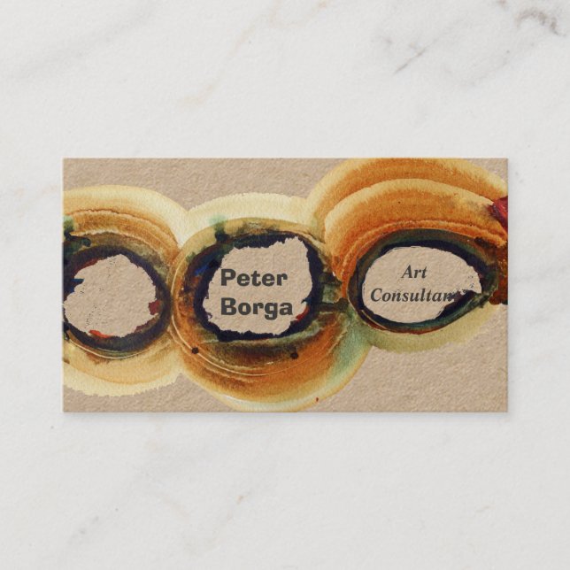 Carte De Visite Aquarelle de la Terre rouille    Artistes abstrait (Devant)