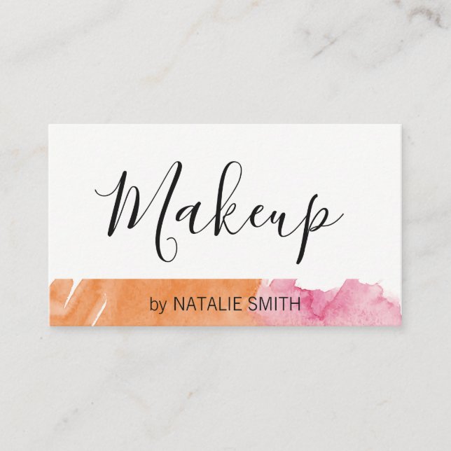 Carte De Visite Aquarelle de maquillage tendance (Devant)