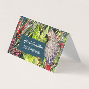 Carte De Visite Aquarelle de perroquet gris africain