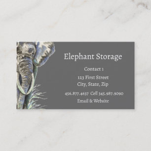 Carte De Visite Aquarelle de stockage des éléphants Art animal afr