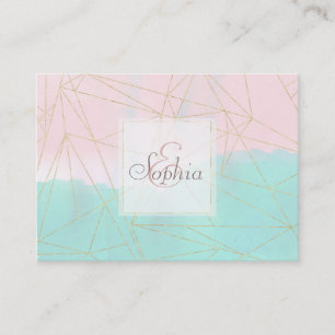Carte De Visite Aquarelle design triangles abstrait et doré