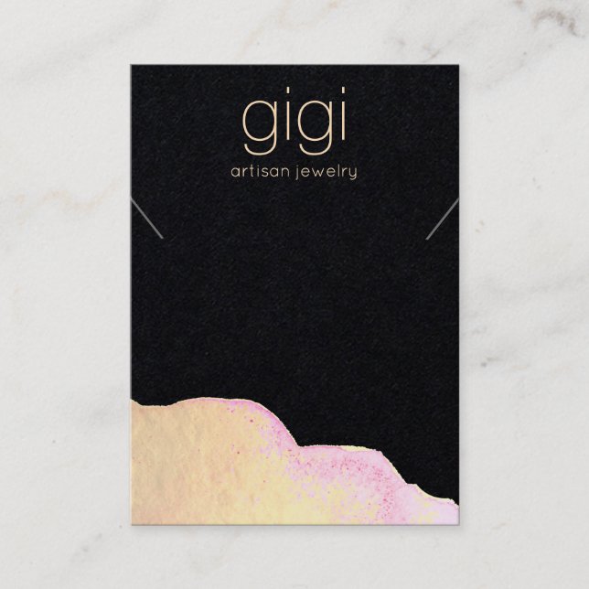 Carte De Visite Aquarelle d'or Abstrait porte-étendard (Devant)