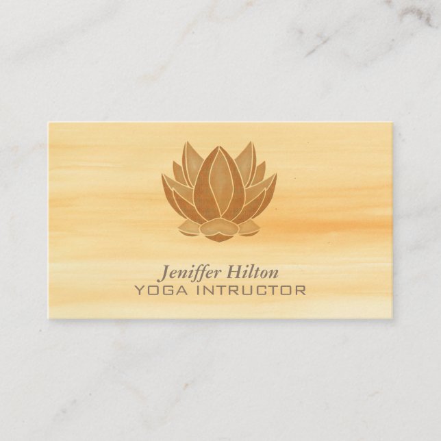 Carte De Visite Aquarelle douce fleur Lotus élégant chic (Devant)