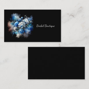 Carte De Visite Aquarelle Dreamy Blue et White Roses