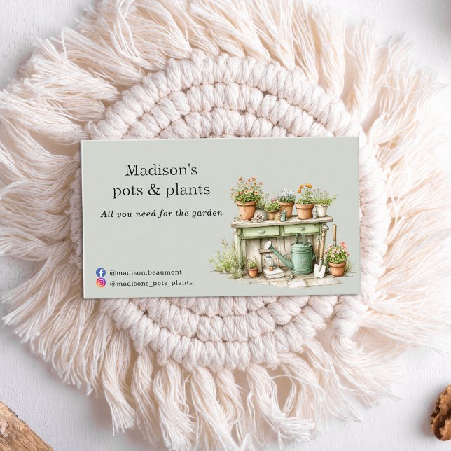 Carte De Visite Aquarelle du centre du jardin plante (Créateur téléchargé)