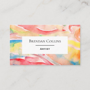 Carte De Visite Aquarelle dynamique colorée Artiste de peinture A