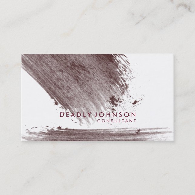 Carte De Visite Aquarelle Elegant Simple Splatter Abstrait (Devant)