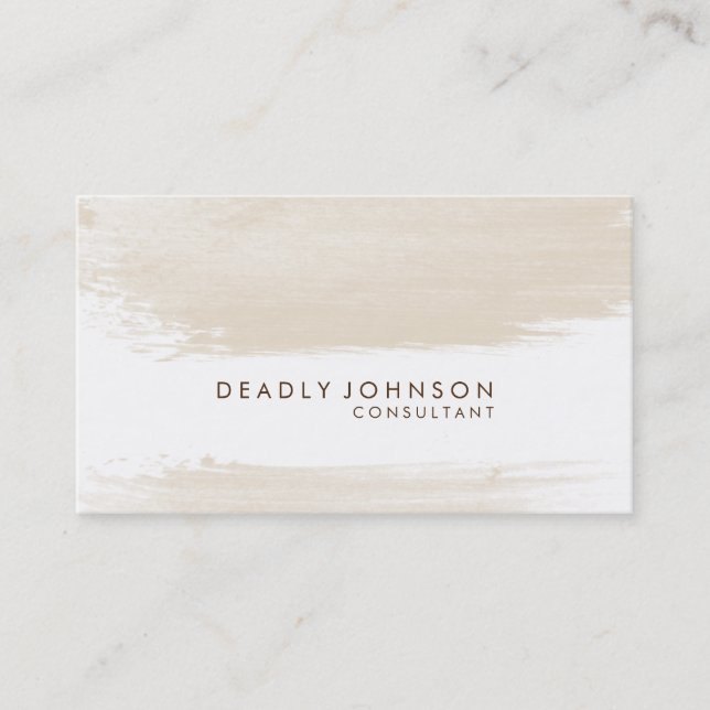 Carte De Visite Aquarelle Elegant Simple Splatter Cream (Devant)