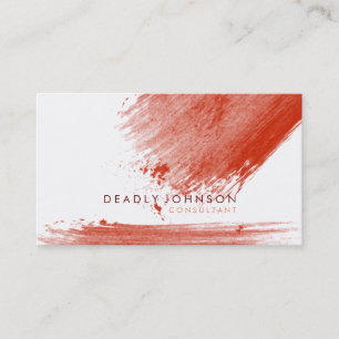 Carte De Visite Aquarelle Elegant Simple Splatter Red Nature