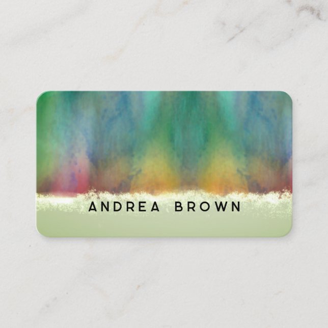 Carte De Visite aquarelle élégante couleur double face personnalis (Devant)