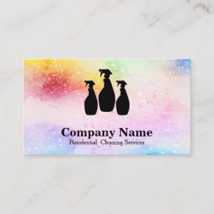 Carte De Visite Aquarelle élégante de parties scintillantes de