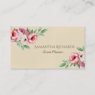 Carte De Visite Aquarelle élégante rustique assez florale